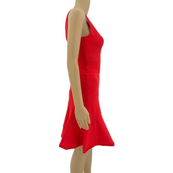 Diane Von Furstenberg DVF XS Perry Chilli Pepper Red Fit & Flare Bandage Dress - Picture 4 of 8
